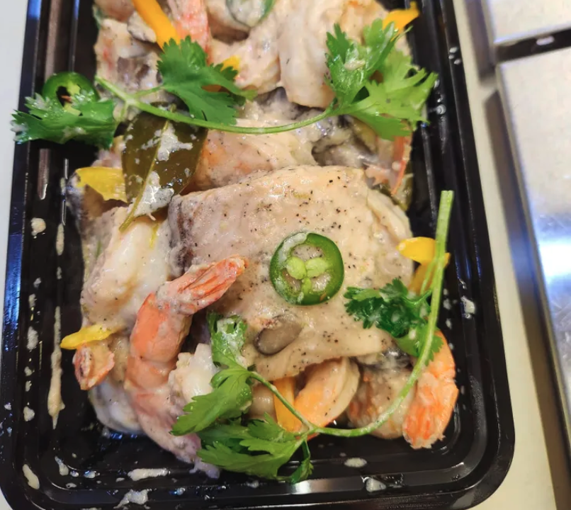 Chicken and shrimp with jalapeño and cilantro